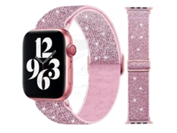 Pulseira extensível com glitter para Apple Watch Series SE 44mm ORYSIN, design rosa, resistente e elegante.
