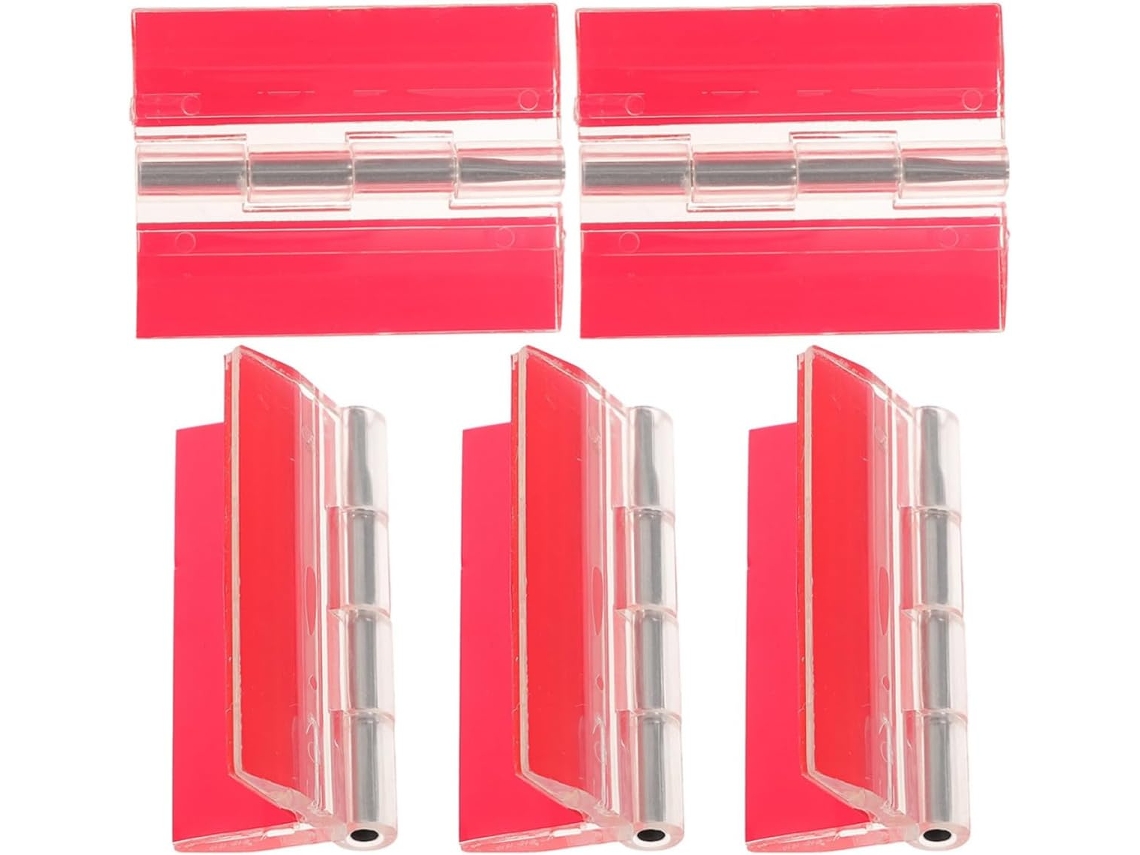 Conjunto De 5 Dobradiças Genéricas Acrílico Com Adesivo Forte Para Móveis, Feitas De Plástico Resistente, Ideais Para