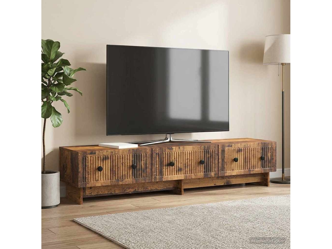 Vidaxl Gabinete Para Tv Com Gaveta Madeira Antiga 147 X 34,5 X 30 Cm