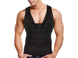 Shapewear Masculino Slimming Body Shaper Camiseta Com Fecho Zipper Para Controle Abdominal