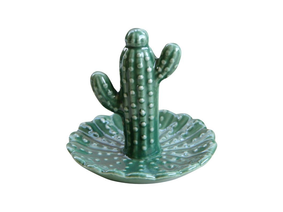 2026-plato Organizador De Joyería Linjou Cerámica Cactus Para Anillos Decoración Baño Regalo