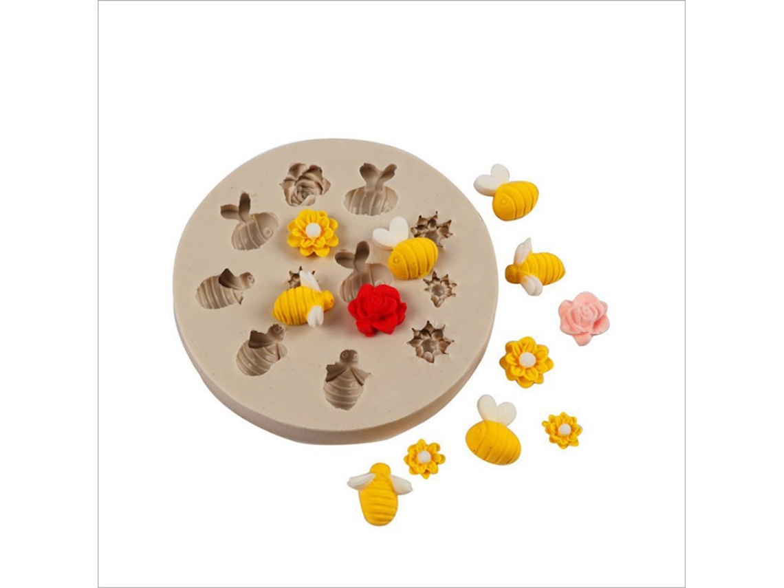 Molde de Silicone Abelha Favos de Mel para Bolo, Cupcake, Biscoito | S/MARCA