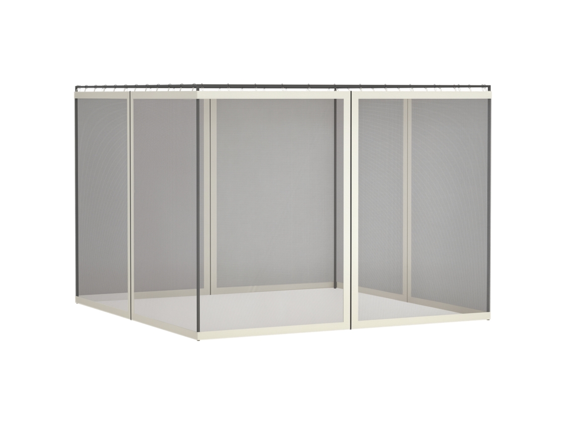 Telas para Cenário de Gazebo com 4 Telas com Zíper e Ganchos 3x4 M