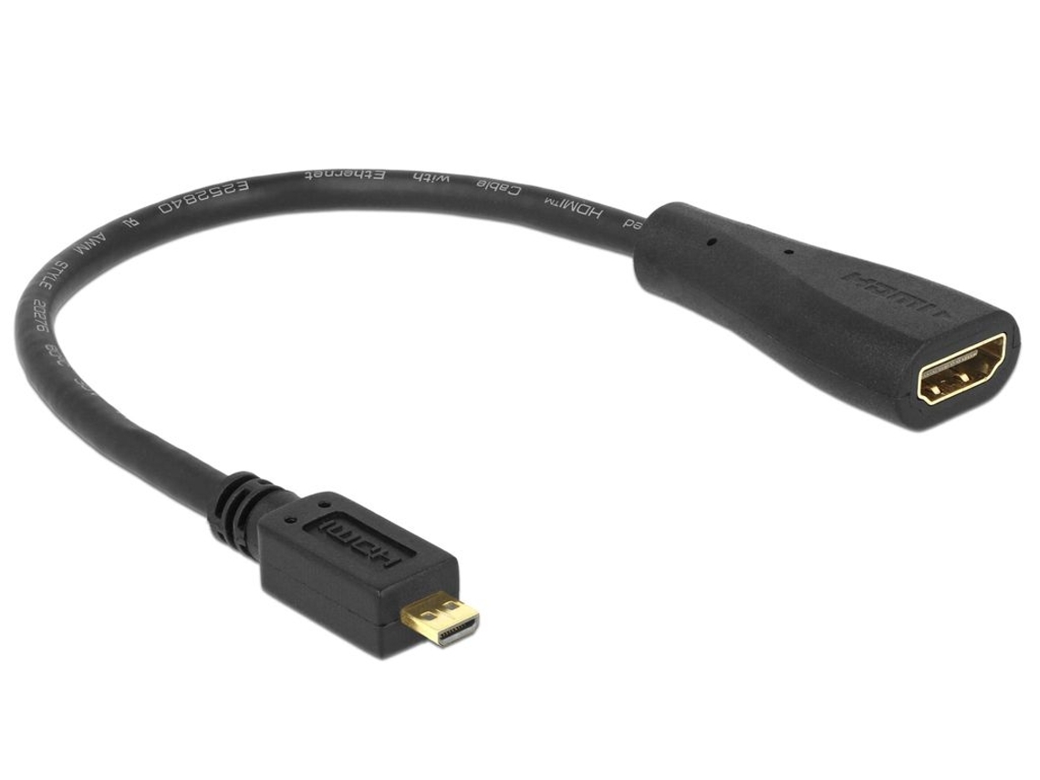 Cabo Delock Micro Hdmi de Alta Velocidade para com Ethernet, 23 Cm AQUAFORGE