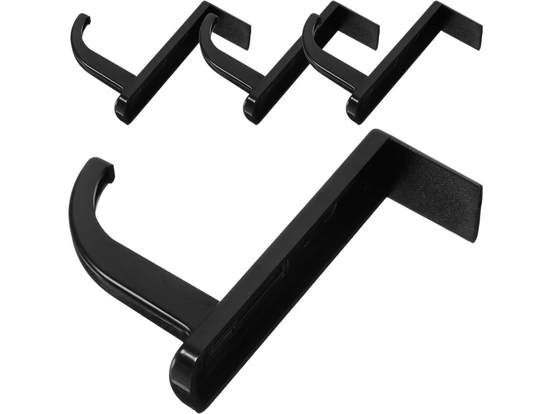 Suporte Para Fone De Ouvido Autoadesivo De Plástico Preto Packove, Design Simples, Leve, Conjunto De 4 Peças, Para