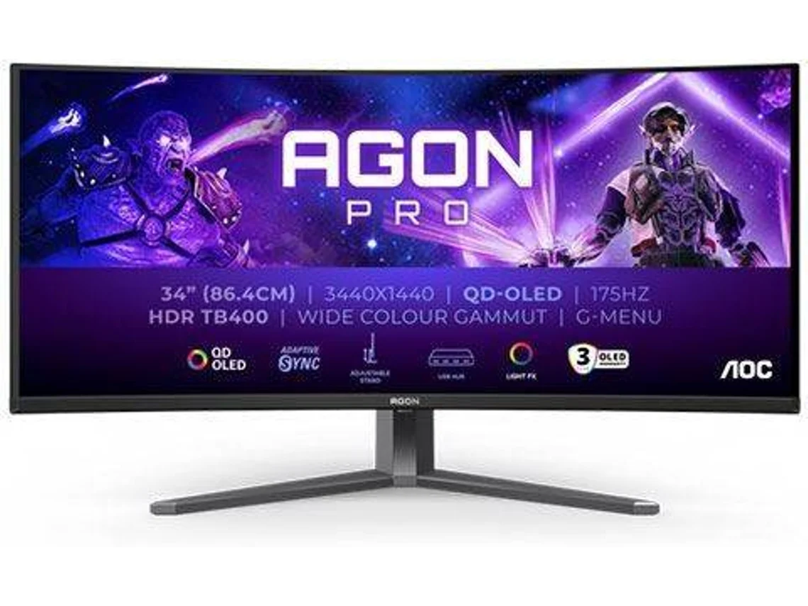 Monitor Gaming Curvo AOC Agon Pro AG346UCD (34'' - 175 Hz - WQHD - Preto)