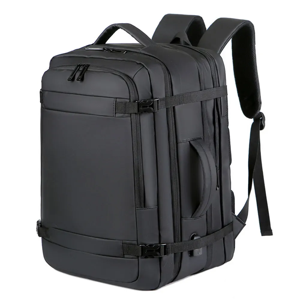 (1920-preto) Mochila De Viagem Masculina De Grande Capacidade, Mochila Multifuncional Expansível Para Viagens De Negócios E Cabine De Avião