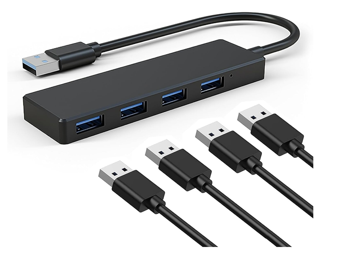 Hub Usb 4 Portas Usb 3.0, Ultra Fino, Transferência De Dados Rápida Preto Bestvite