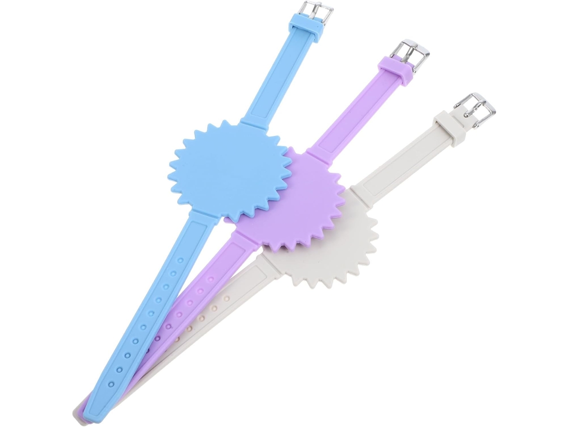 Pulseira De 3 Peças Mémo Reutilizável Em Silicone, À Notas, Bloco De De Poignet À Pressão, Para Adultos E