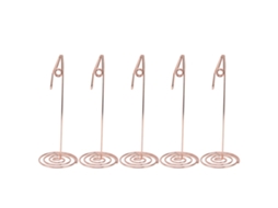 5 Peças De Porta-cartões Mesa Ouro Rosa Design Único Metal Durável Anti-oxidação Porta-números Mesa