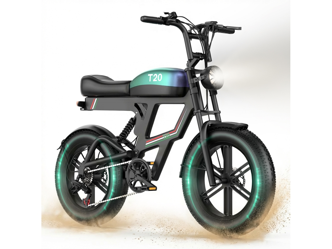Bicicleta Elétrica Aairsk T20 20*4'' Adultos, Motor 250w, Bateria 48v 20ah Motos Elétricas Suspensão Total, 7 Velocidades
