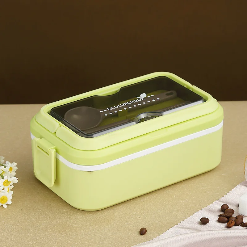 Lancheira Portátil em Aço Inoxidável 304, Própria para Micro ondas, com Camada Isolante. MDUG (verde)