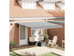 Vidaxl Toldo Retrátil Manual Com Luzes Leds 400x300cm Antracite/branco