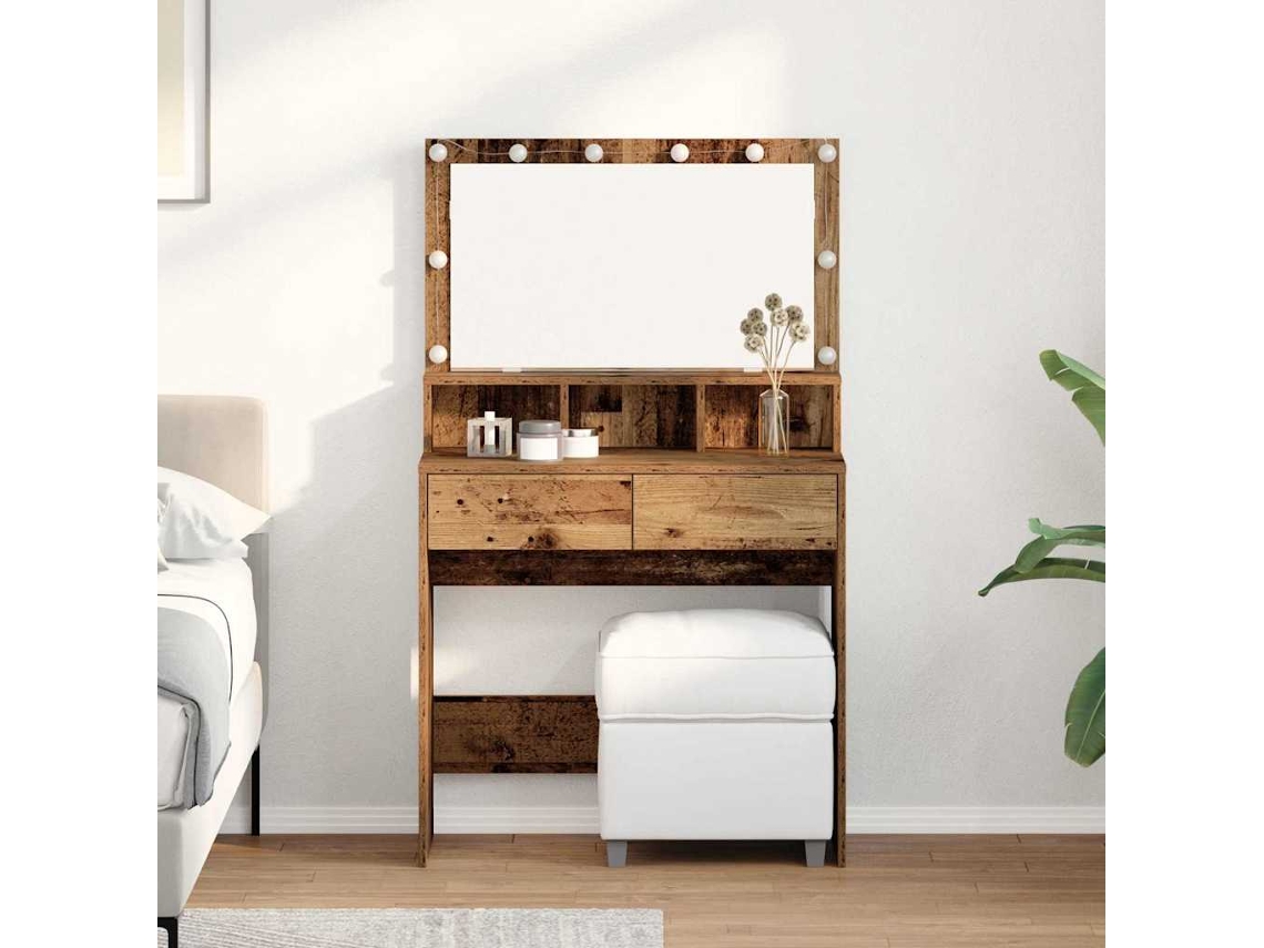 Vidaxl Mesa De Vestir Madeira Antiga 80 X 41 X 134,5 Cm