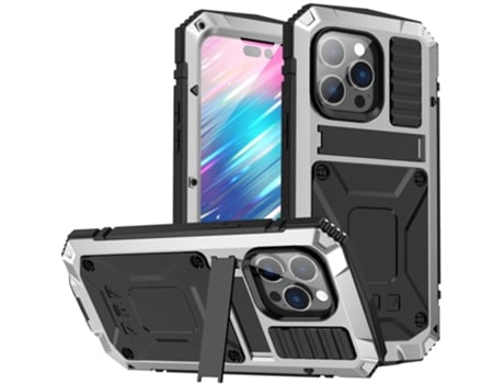 Suporte Casa Para Iphone 14 Pro R-just Silicone Anti-choque Prateado