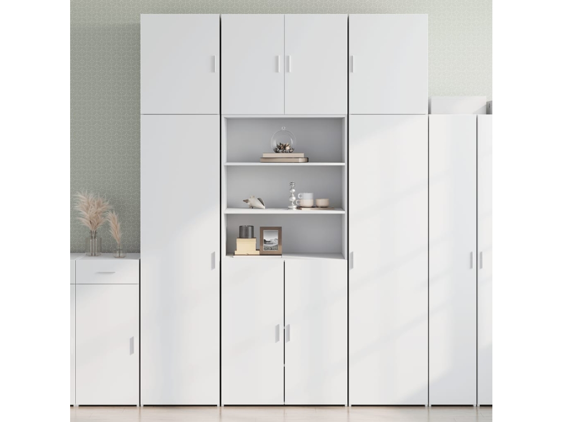 Vidaxl Armário Alto 80x42,5x249 Cm Derivados De Madeira Branco