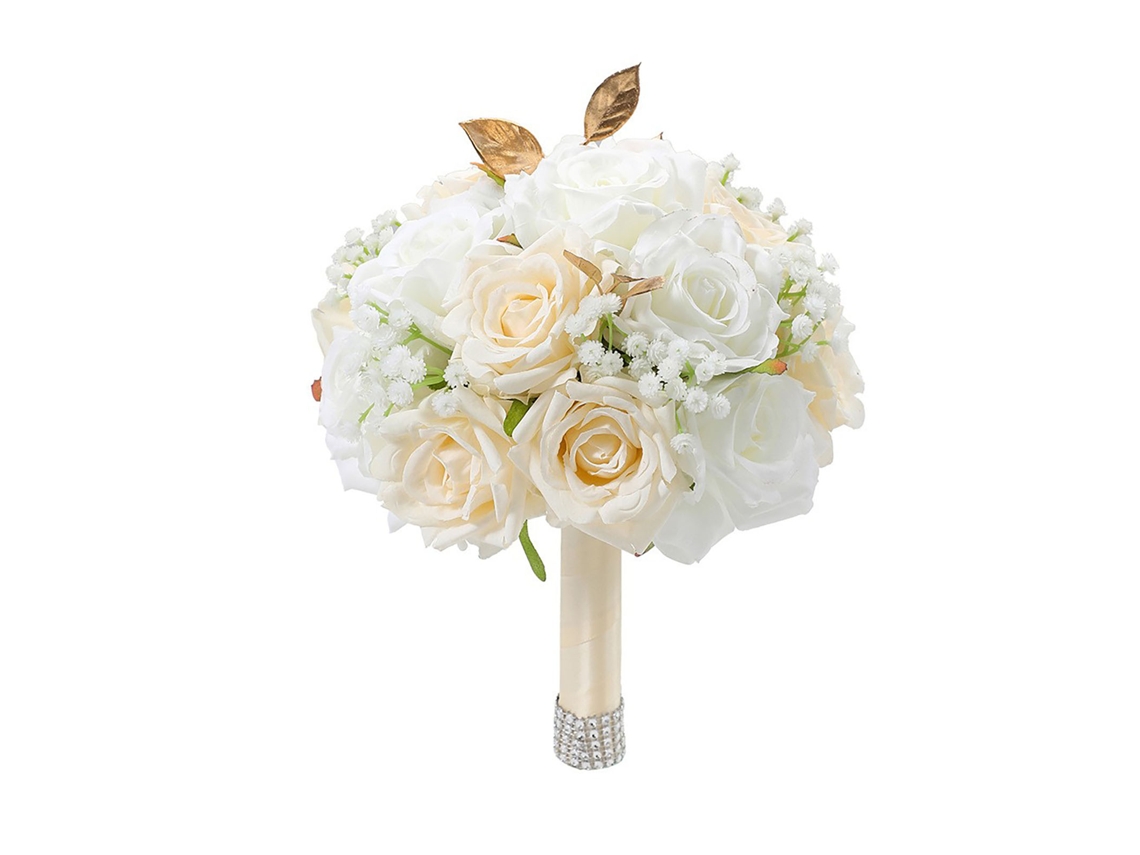 Laxiscreed Bouquet De Noiva Champagne Com Rosas Para Casamento E Madrinhas