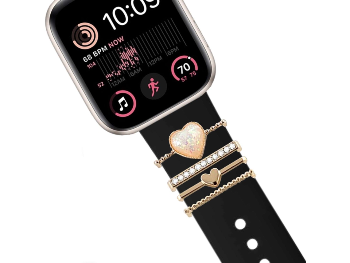 Bracelete Apple Watch Series 3 42Mm Pulseira com Adorno Crystal Preto