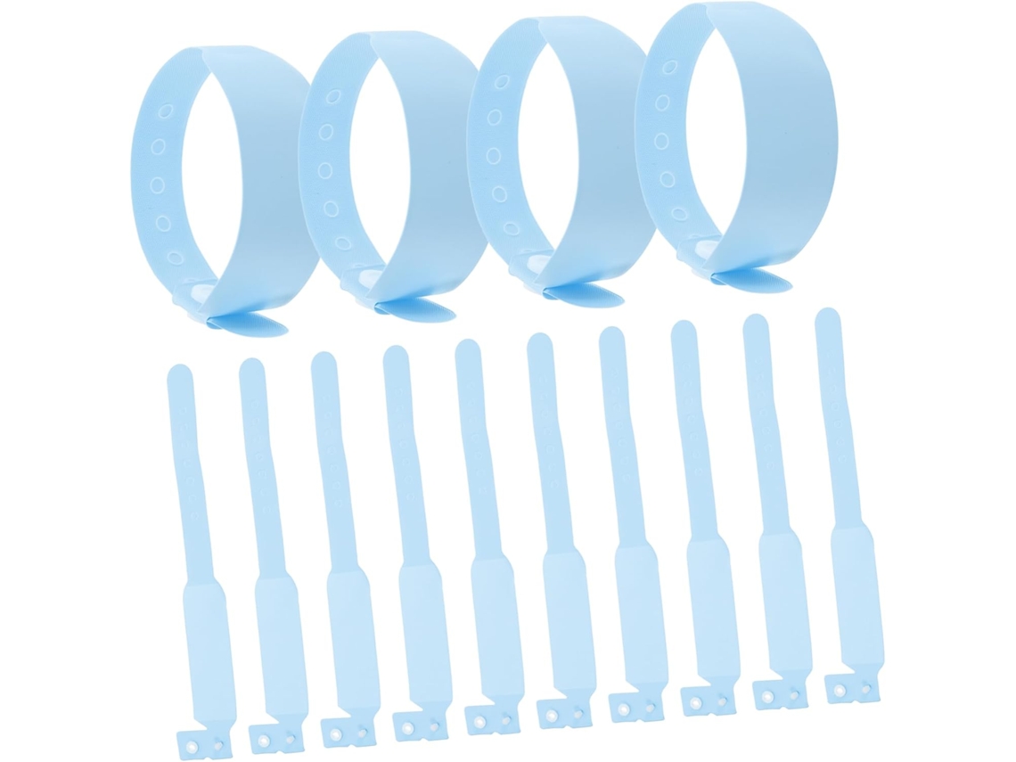 Pulseiras reutilizáveis e à prova d'água para eventos, pacote com 100 unidades, ideais para bebês e uso hospitalar, em PVC.