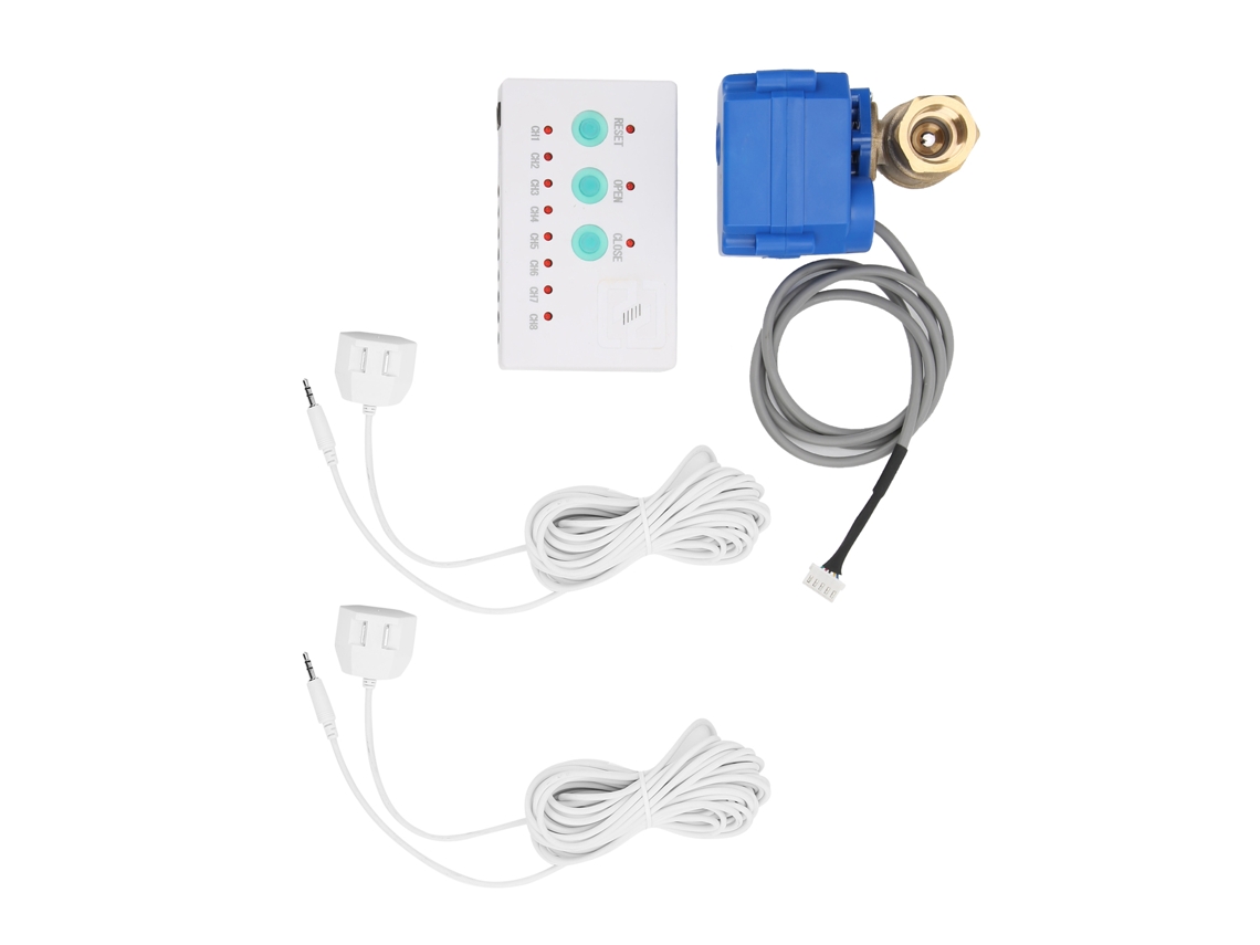 Sensor De Vazamento De Água Com Alarme Sonoro 2 Válvulas