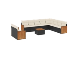 Garden Sofa Set, Garden Sofa Sets Vidaxl Preto Rattan / Vime (n/a)