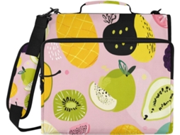Mochila escolar de verão com estampa de frutas africanas, três argolas com zíper de 3,8 cm, alças de ombro a ombro.
