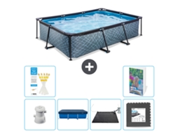 Exit-toys Piscina Exit Retangular - Efeito Pedra - 300x200x65 Cm - 7-peças S195