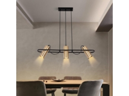 Nettlife Candeeiro Suspenso Vintage 3 Chamas Para Sala De Jantar Design Industrial Dourado Gu10, 25 W, 150 Cm, Para Casa, Para Uso Diário