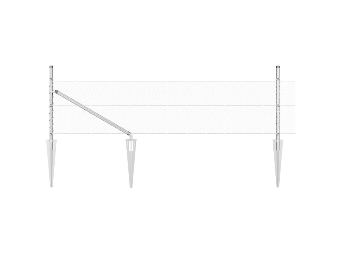 Conjunto 1 Cerca Externa Vidaxl Prateado Aço (50 X 0,4 M)