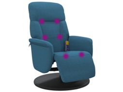 Massage Recliner Chair, Massage Recliner Chairs Vidaxl Azul Veludo
