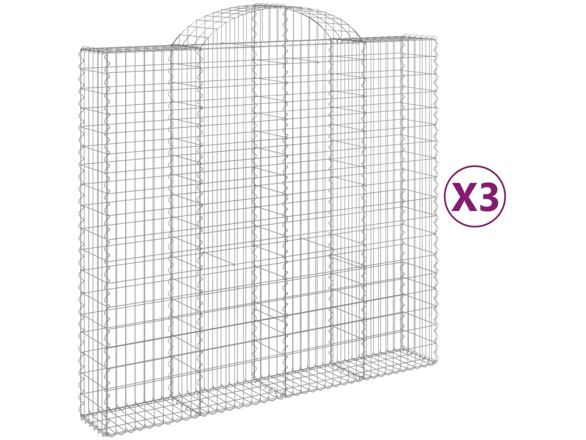 Gabion Basket, Gabion Baskets Vidaxl Prateado Ferro (200 X 50 X 180/200 Cm)