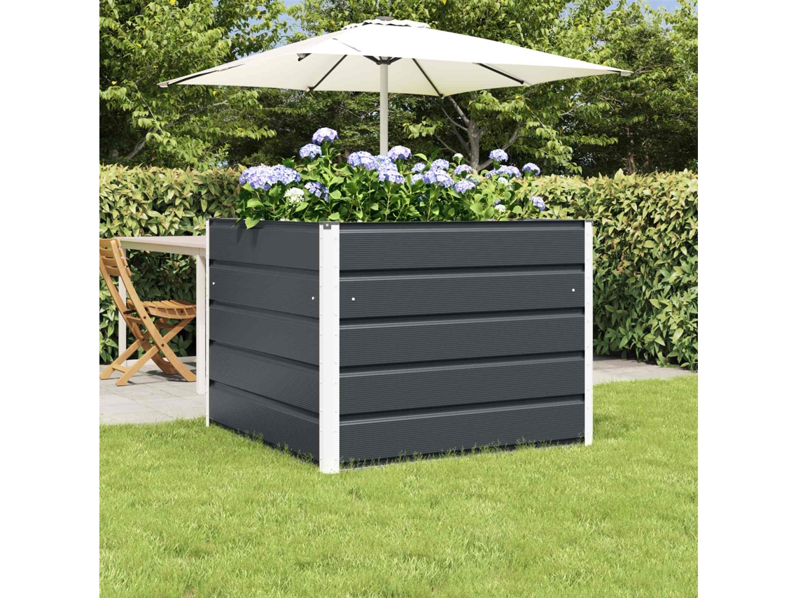 Vidaxl Floreira Antracite 100 X 100 X 75 Cm Aço