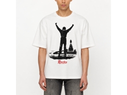 Rockinstone Rocky Movie Suttle Rocky Movie White Adult T-shirt Size:l