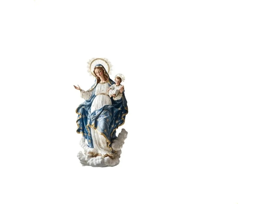 Escultura Em Acrílico 2d Da Santa Mãe E Do Bebê