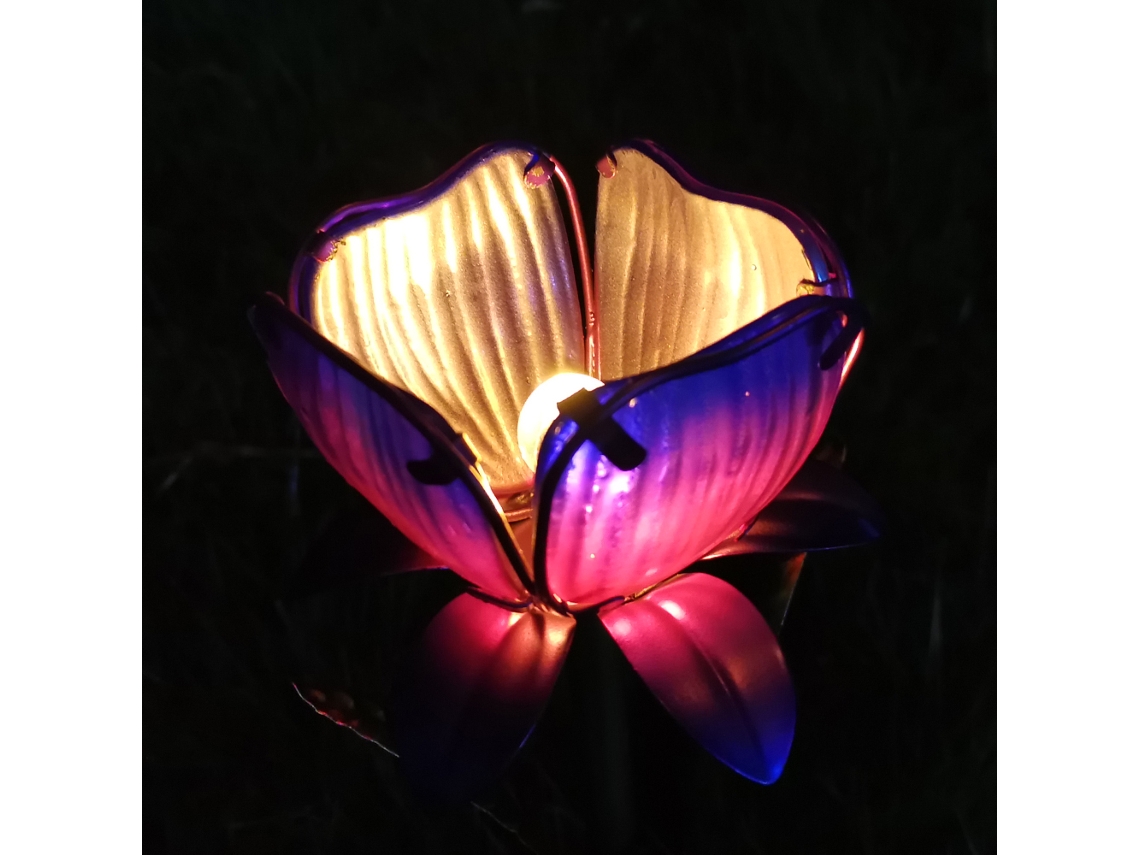 Lâmpada solar flor LED resistente à água IP55 para jardim caminho paisagem decorativa | S/MARCA
