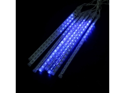 8pcs/set lâmpadas tubulares chuva de meteoro led 30cm 144 luzes decoração azul | S/MARCA