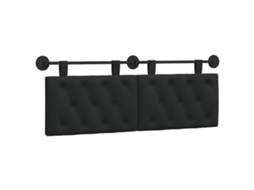 Vidaxl Cabeceira Suspensa Preto 150 X 55 X 7 Cm Tecido