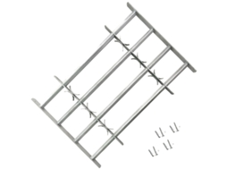 vidaXL Grelha de segurança ajustável p/ janelas com 4 traves 500-650 mm