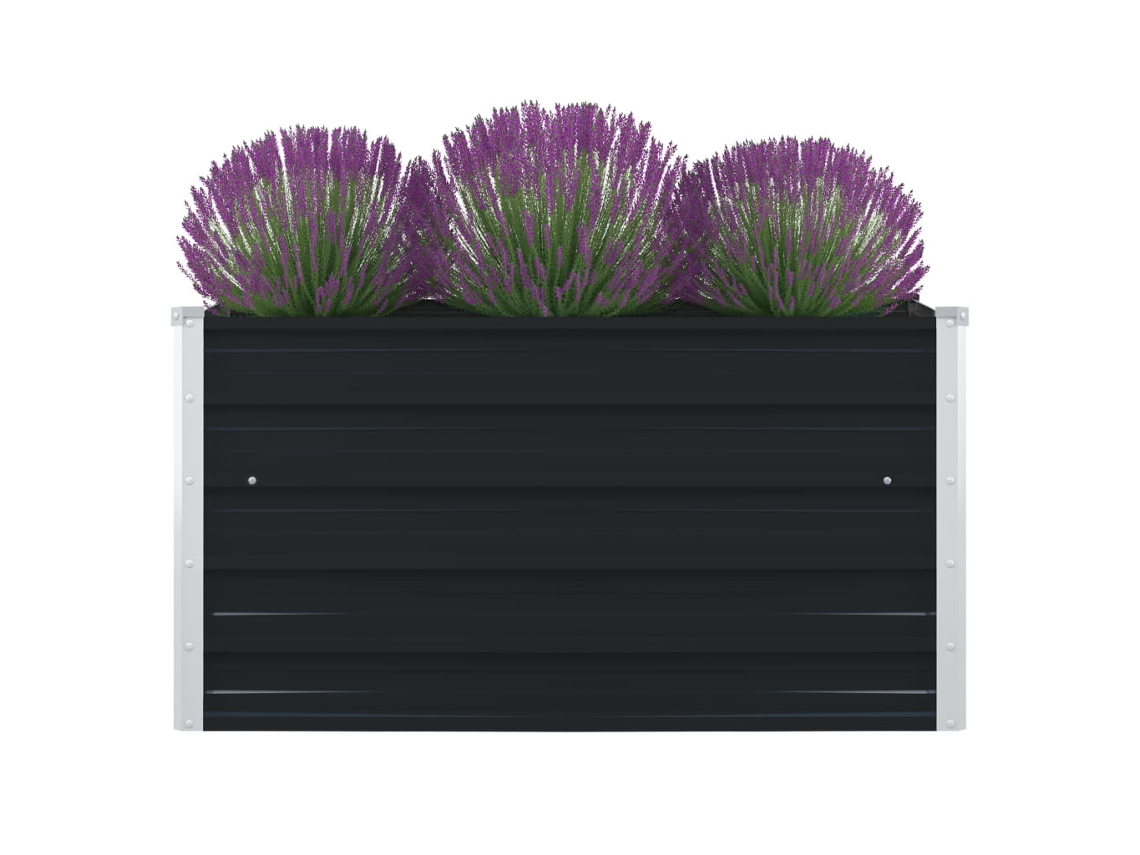 Vidaxl Canteiro Jardim Elevado 100x100x45 Cm Aço Galvanizado Antracite