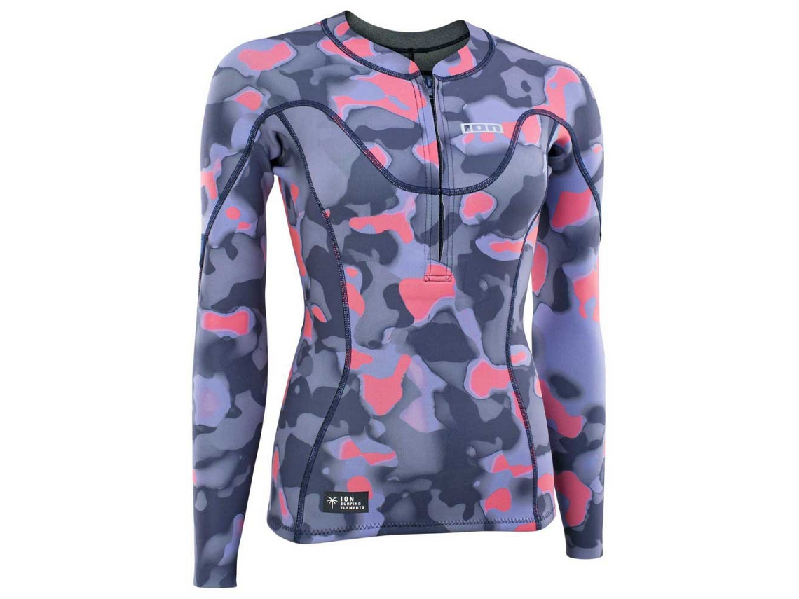 Camiseta Manga Comprida Neo Zip Top 1.5 Mulher Azul Colorido Xlion
