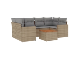 Garden Sofa Set, Garden Sofa Sets Vidaxl Bege Rattan / Vime (n/a)