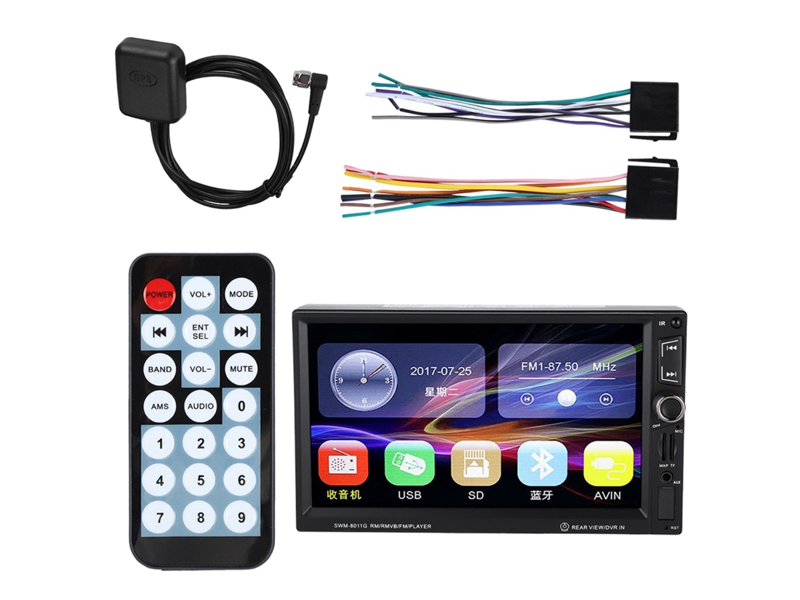 Reprodutor de Vídeo Carro Gps Duplo Eixo Bluetooth