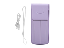 Ventilador Portátil Dobrável Usb Recarregável 3 Velocidades Roxo