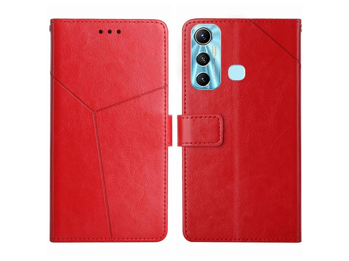 Capa De Celular Flip Em Couro Com Padrão Em Formato De Y Para Infinix Hot 11 Ht01