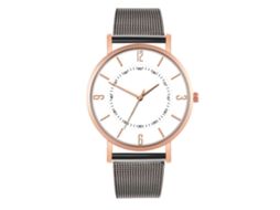 Reloj De Moda Para Parejas Con Correa De Malla Dial Redondo Cuarzo Unisex
