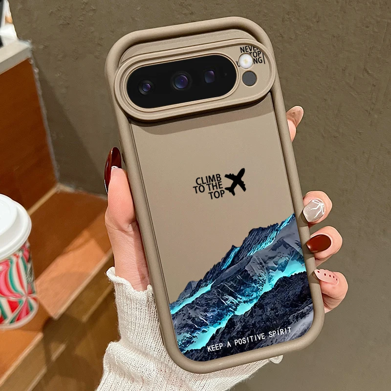 Capa Para Celular Google Pixel 7 Com Estampa De Avião E Montanha Nevada, À Prova De Choque, Em Tpu.