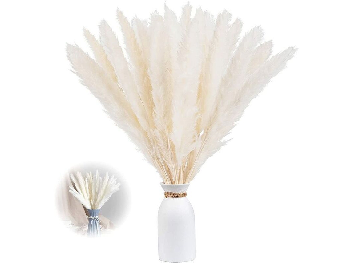 Conjunto de 30 Vasos Artificiais de Capim dos pampas e Flores Secas, 60 Cm, Decoração com Capim dos pampas e Flores Secas. AQUAFORGE