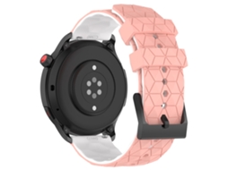 Bracelete Silicone Padrão de Futebol Duas Cores 22Mm para Huami Amazfit Gtr 4 46Mm Rosa/Branco