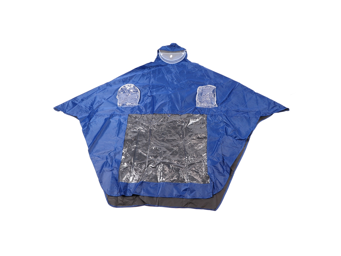 Capa de Chuva para Bicicleta Elétrica Adulto Azul Impermeável Oxford com Proteção Facial
