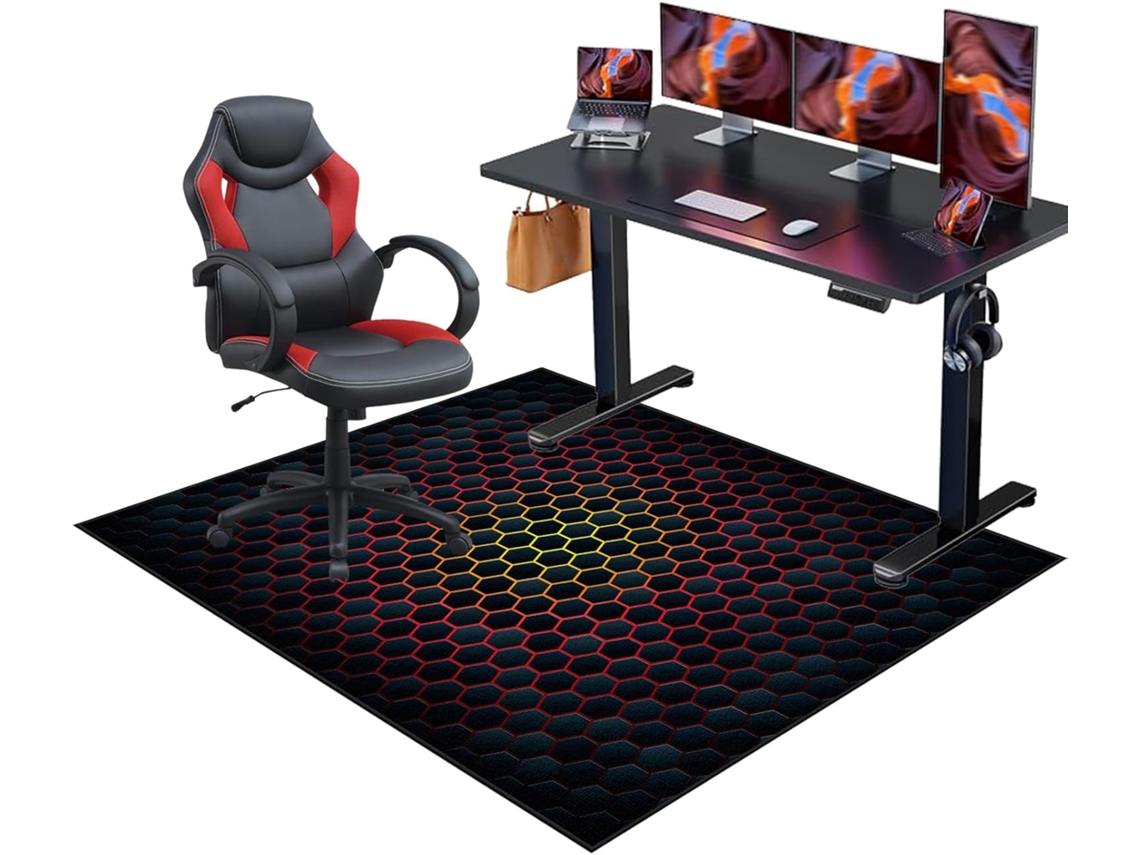 Tapete Cadeira Gamer Protetor Piso Escritório Antiderrapante 90 X 120 Cm Pisos Duros | Cadeiras